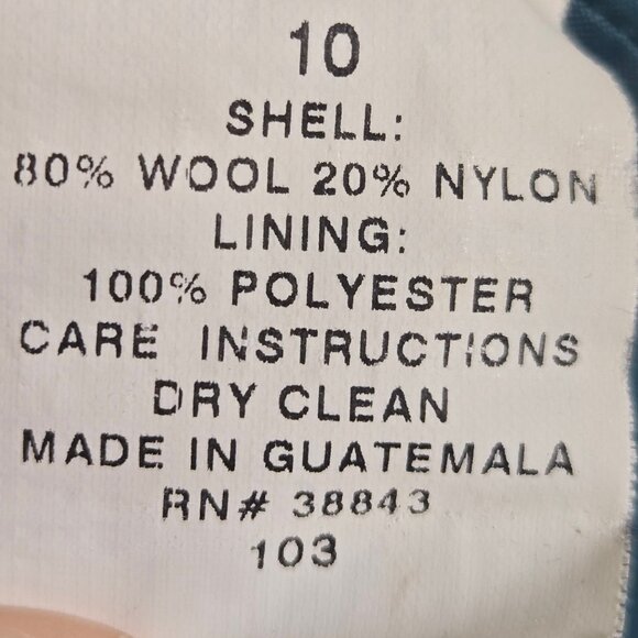 Macintosh New England Size 10 Light Blue Wool Coat Button Front Peter Pan Collar - Picture 10 of 12